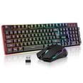 thumbnail image 1 of RedThunder K10 Wireless Gaming Keyboard and Mouse Combo, RGB Backlight Rechargeable 3800mAh Battery, 26-Key Anti-ghosting Keyboard + 7D 3200DPI Mice, 1 of 7