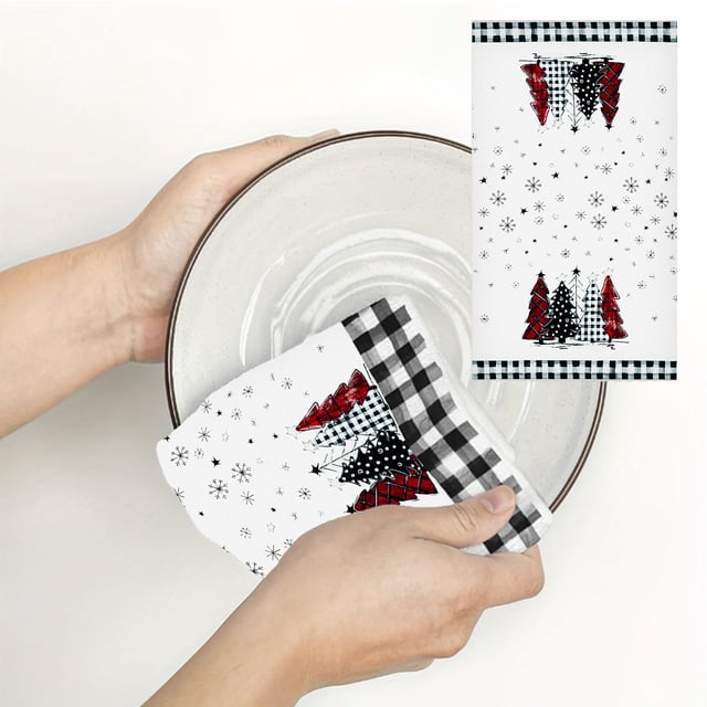 Birdeem Christmas Kitchen Towels, Christmas Kitchen Decorations, Kitchen Dishes Towels Merry Christmas 19 X 16 Inch Winter Drying Cloth Tea Towels for Cooking and Baking, Tea Towels for Kitchen
