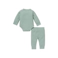 thumbnail image 3 of Gupgi Ensemble 2 Pcs pour Tout-Petit, Barboteuse à Manches Longues à Col Henley + Pantalon Décontracté, 3 of 8
