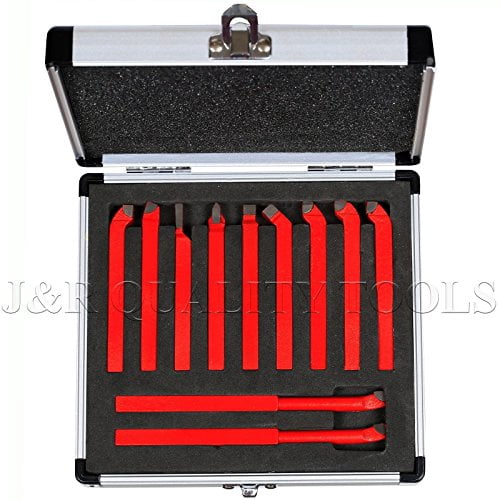 11 Pc Carbide Tip Tipped Cutter Tool Bit Cutting Set For Metal Lathe Tooling