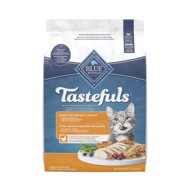 Blue Buffalo Tastefuls Natural Dry Cat Food, Weight Control 4.5kg
