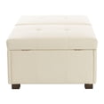 thumbnail image 2 of CorLiving Antonio Premium Faux Leather Deluxe Double Storage Ottoman with Wood Legs, 2 of 9