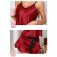 thumbnail image 4 of Mefallenssiah Ensemble de Pyjama Décontracté en Satin pour Femmes avec Boutons, 4 of 7