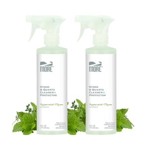 MORE Stone & Quartz Cleaner + Protector - Water Based Formula for Natural Stone and Quartz Surfaces (Pint 16 oz - Twin Pack)