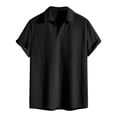 thumbnail image 3 of Sentmoon Summer Shirts Oversized Relaxed Turndown Collar Short Sleeve Stretchy Casual Mens Summer Clothes Solid Color Mens Top Active for Beach Vacation XXL, 3 of 4