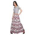 thumbnail image 2 of Moomaya Printed Rayon Cold Shoulder Crop Top And Skirt Ethnic Set For Women, 2 of 6