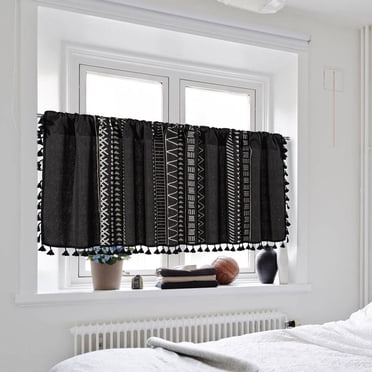 Dvkptbk Blackout Window Valance Valance Curtains for Kitchen - Window Light Blocking Short Rod Pocket Curtain Panels for Small Window Bathroom Basement Other Decoration