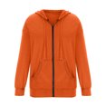 thumbnail image 1 of Bellella Chandails en Molleton à Capuche pour Femmes, Fermeture Éclair, Manches Longues, Veste Confortable, Cordon de Serrage, Orange Rouge TG, 1 of 2