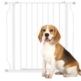 thumbnail image 1 of PawHut 30"- 34" Extra Wide Dog Gate with Double Locking System White, 1 of 10