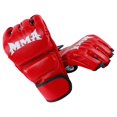 thumbnail image 1 of Almencla Gants Mma Demi-Doigt Paumes Ouvertes Mitaines d'Entraînement Gants de Kickboxing Gants de Boxe Rouge, 1 of 6