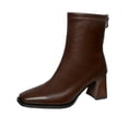 thumbnail image 1 of Birdeem Women's Winter Boots, Casual Comfortable, Solid Color, Square Toe, Rear Zipper, High Heel Ankle Boots, Women's Winter Boots, Women's Boots Ankle, 1 of 8