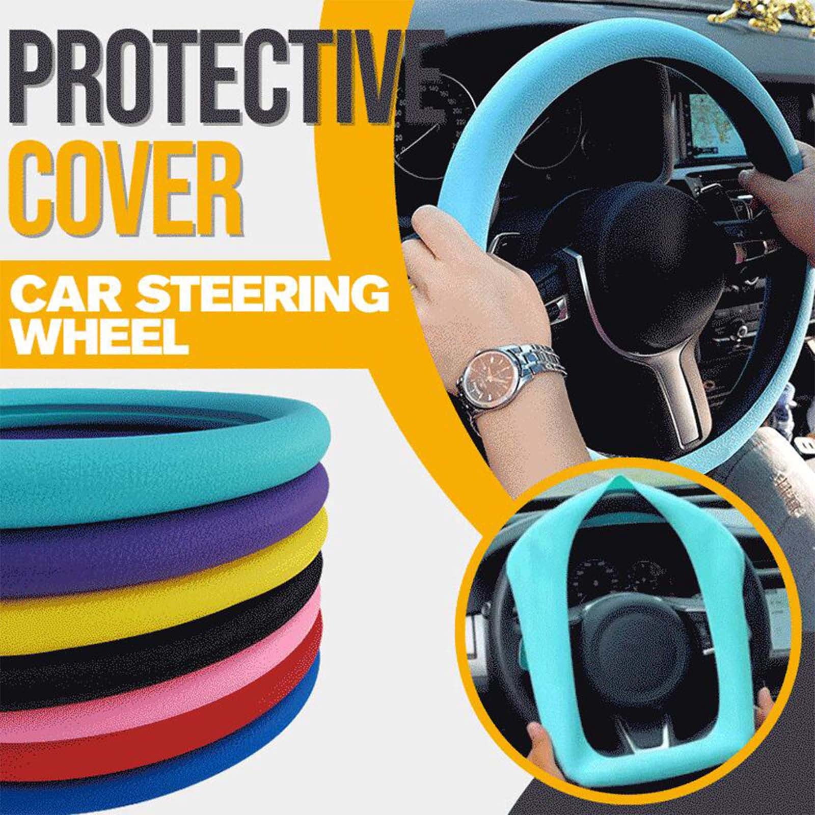 Iumwxz Plaques Housse de Volant de Voiture Antidérapante Résistante à l'Usure Housse de Protection pour Volant de Voiture Housse Universelle pour Volant Assiette Jetable Gel de Silice Bleu Foncé Rabais de 50 % Transparent