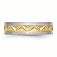 thumbnail image 3 of Bague en Acier Inoxydable Jaune Rainuré pour Femmes 6mm Bande Brossée Taille 7.5, 3 of 6