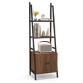 thumbnail image 1 of Costway 4-Tier Ladder Shelf Industrial Bookcase with Cabinet Metal Frame for Living Room, 1 of 10