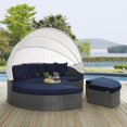 thumbnail image 1 of Modway Sojourn Aluminum Rattan Fabric Patio Daybed in Canvas/Navy, 1 of 6