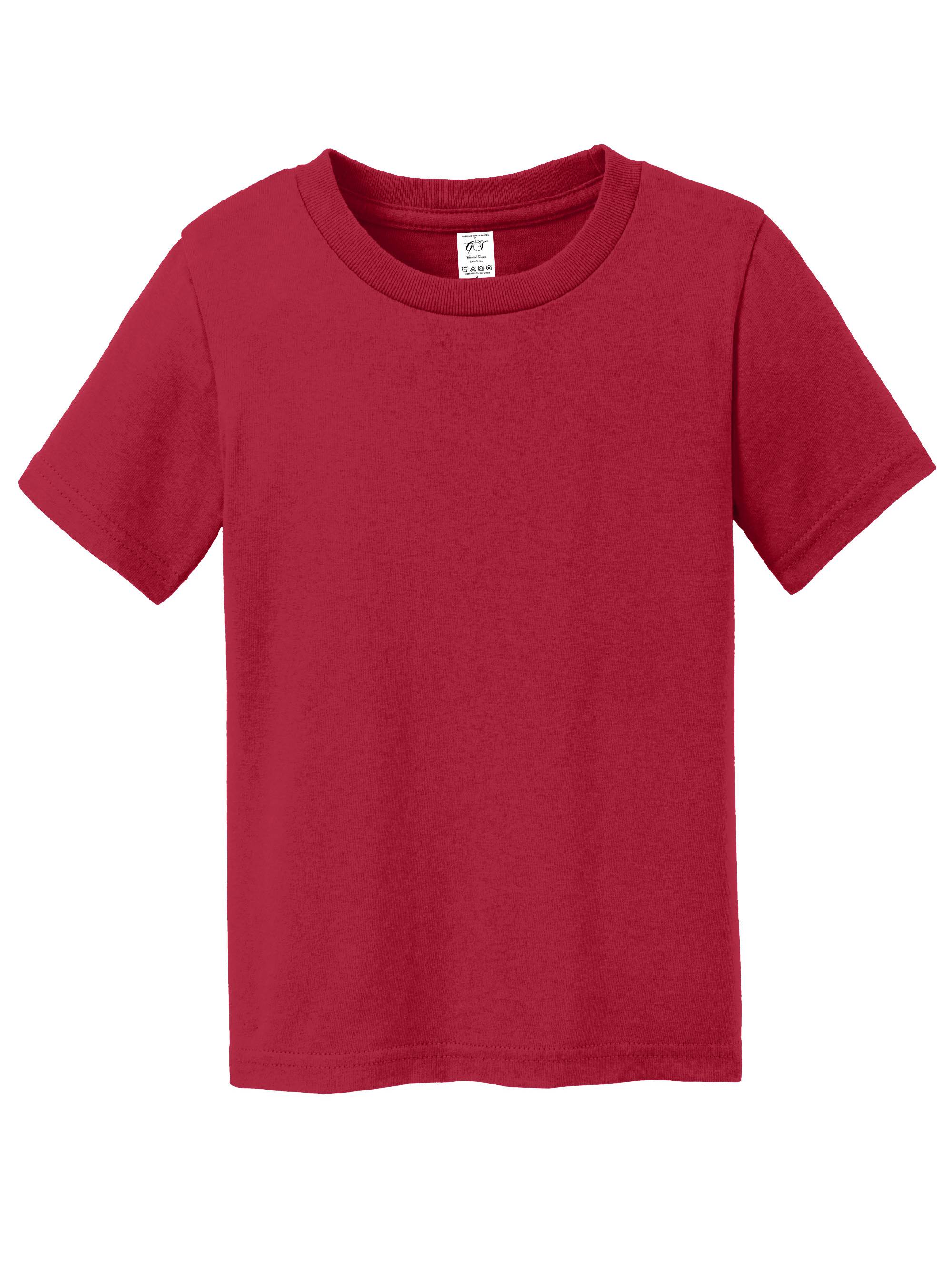 Gravity Threads Toddler Soft Cotton Short-Sleeve T-Shirt - Red - 2T