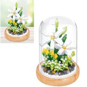 YSTINNG Plant Building Blocks Miniature DIY Building Blocks Bouquet Potted Plants Ornaments Decoration Toys with Protective Cover B311-3467