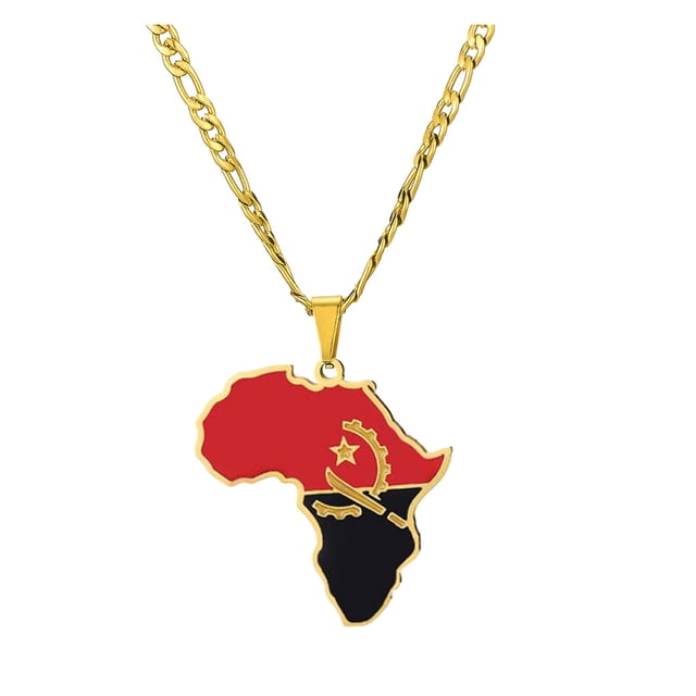 Maytalsory Collier Léger et Confortable avec Pendentif Africa Map Angola 1Set