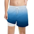 thumbnail image 4 of AWZXDE Shorts For Boys With Gradient Prints Beach Swim Trunks For Kids Summer Pool Party Water Play 5-14 Years Blue, 4 of 4