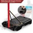thumbnail image 3 of Costway Height-Adjustable Basket Hoop, Portable Backboard System Stand with 2 Wheels, Fillable Base, Weather-Resistant Nylon Net, 3 of 10