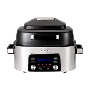 CUCKOO CAFG-A0601S Countertop Air Grill | Air Grill, Air Fry, Roast, Bake & Broil, Easy to Clean, Dishwasher Safe Accessories, Recipe Book Included, Stainless Steel