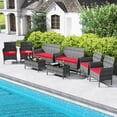 thumbnail image 4 of Costway 8 PCS Patio Furniture Set with Washable Cushions and Tempered Glass Coffee Table, 4 of 9