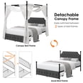 thumbnail image 4 of Homfa Full Upholstered Canopy Bed Frame with Drawer, Modern Platform Bed with Button Tufted Headboard, Canopy Bed Curtain Not Included, Dark Gray, 4 of 9