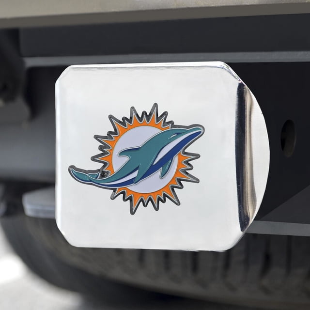 Miami Dolphins Housse d'Attelage Emblème de Couleur sur Chrome