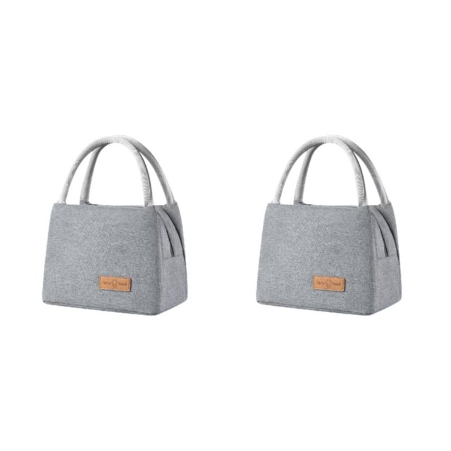 ZheElen Pack Lunch With Confidence Insulated Bento Bag Designed For Large Capacity Small+Grey 2Set