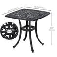thumbnail image 3 of Outsunny Outdoor Side Table Cast Aluminum End Table with Umbrella Hole, 3 of 10