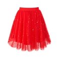 thumbnail image 1 of Girls Skirt Red Pearl Stars Sparkling Tutu Dancing 7-8 Years, 1 of 6