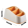 thumbnail image 3 of Yellow Multi Compartment Plastic Desk Organizer For Stationery Office Supplies Pencils Cards Small Storage Container Compact #S3gOS, 3 of 6
