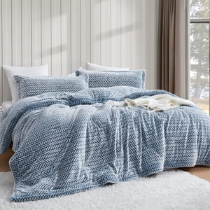 Byourbed Cozy Peaks - Coma Inducer Oversized King Comforter Set - Chevron Frosted Navy
