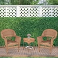 thumbnail image 4 of Jeco Ensemble de 3 Pcs Chaise en Osier et Table d'Appoint Couleur Miel Sans Coussin, 4 of 9