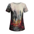 thumbnail image 4 of EGNMCR T-Shirts pour Femmes Mode Féminine Décontractée Blouse Ample Imprimée Col Rond T-Shirt Chemises Blouse T-Shirt Imprimé, 4 of 5