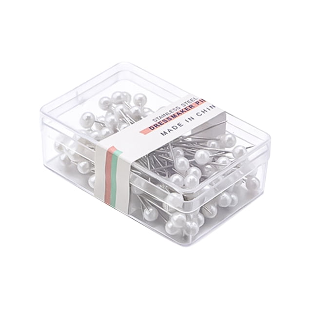 Needle and Thread Kit Sewing Pins Set for DIY Projects – 100 Straight Pins with Multicolor Pearlized Heads for Fabric Quilting and Crafting