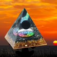 thumbnail image 4 of Pierre de Cristal Naturelle Orgonite Pyramide Guérison Chakra Rassemble Richesse Prospérité, 4 of 6