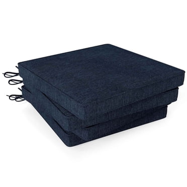 Costway Outdoor Chair Cushion Set of 4 Waterproof Fade-Resistant Olefin Seat Cushions Navy