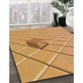 thumbnail image 3 of Ahgly Company Tapis d'Intérieur Rond Lavable en Machine Orange Transitionnel, 3 Pieds Rond, 3 of 7