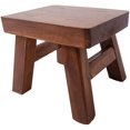thumbnail image 1 of Small Wooden Step Stool For Kids, Non-Slip Square Seat For Kitchen, Bathroom (Dark Coffee), 1 of 5