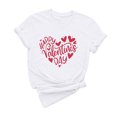 thumbnail image 2 of Cadeau de Saint-Valentin pour Femmes, T-shirt Décontracté à Manches Courtes et Col Rond avec Imprimé Arbre de Noël, 2 of 6