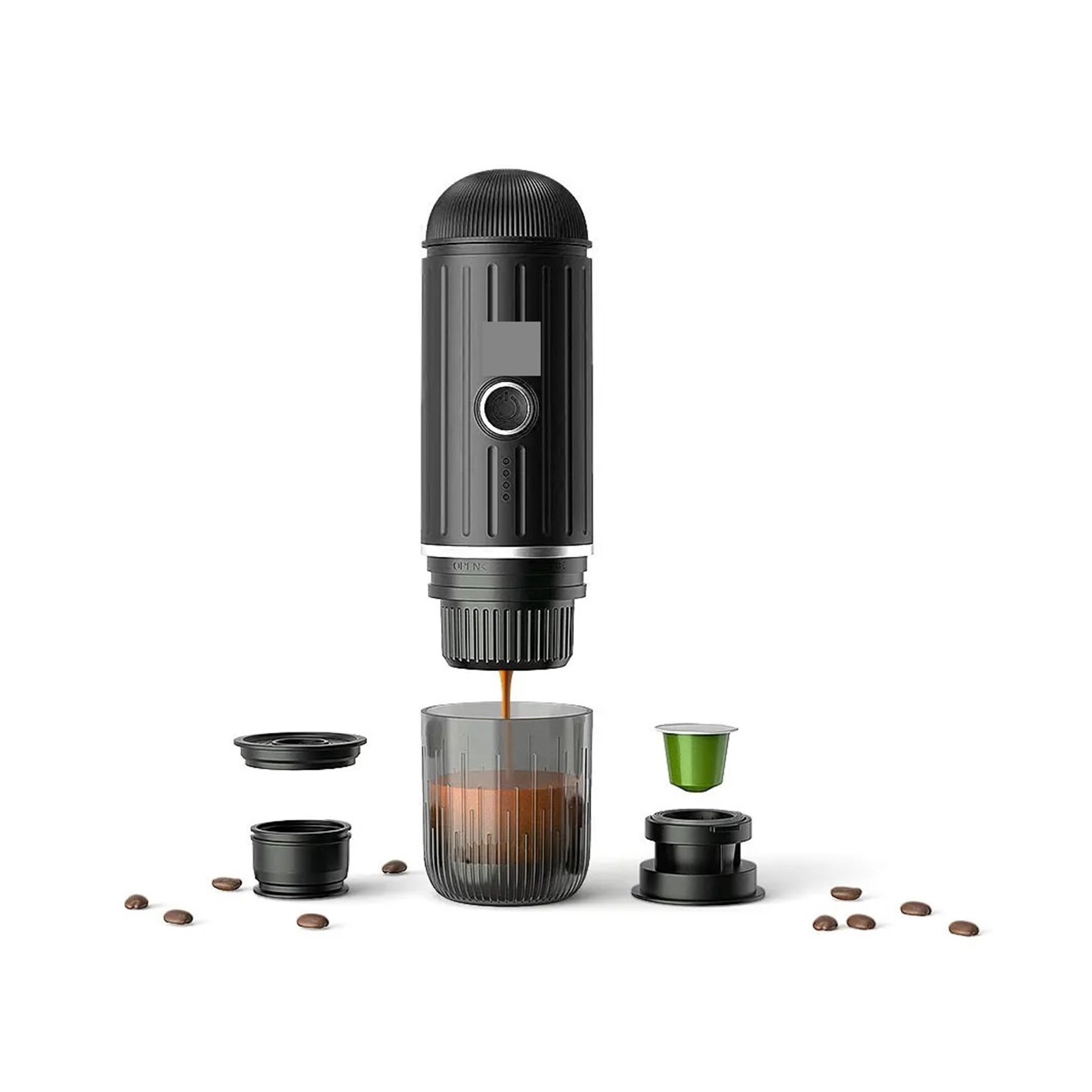 Electric Portable Heating Coffee Machine For Car Home Camping Wireless Travel Coffee Maker Fit Capsule Powder ,Portable