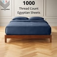 thumbnail image 2 of 6-PC RV King Egyptian 1000-TC Cotton Sheet Set - 18" Deep Pockets with 1 Fitted Sheet, 1 Oversized Flat Sheet 4 Pillowcases - Mediterranean Blue, 2 of 7