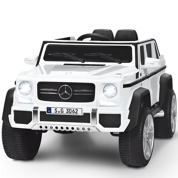 Patiojoy Licensed Mercedes Benz 12V Electric Kid RC Car Battery Powered Ride On Car White