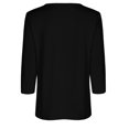 thumbnail image 5 of Yuyuzo Womens 3/4 Sleeve Tops Basic Button Crew Neck Solid Color Loose Fitted Tunics Tee Blouses, 5 of 5