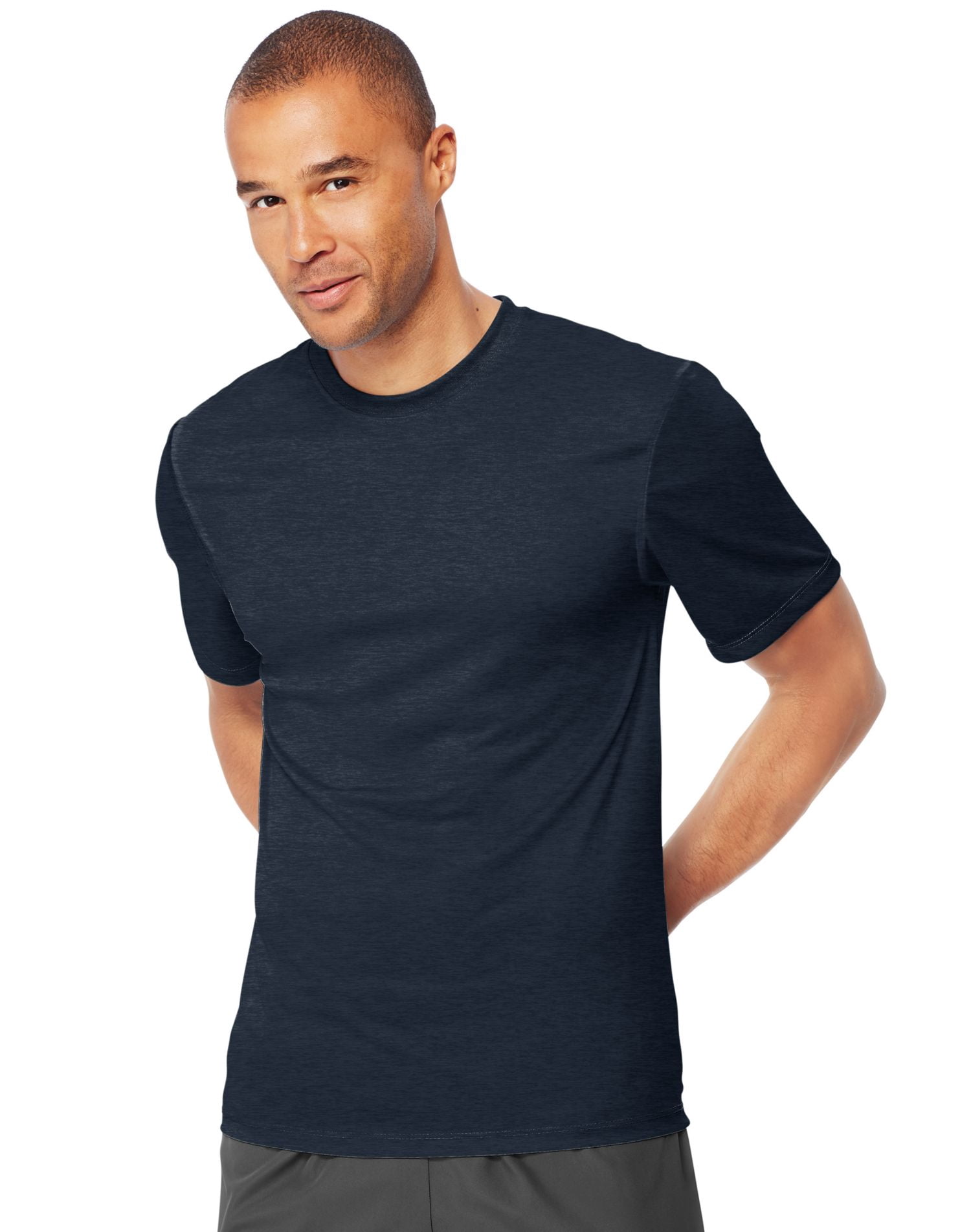 Hanes Cool DRI TAGLESS Men`s T-Shirt, S, Navy Heather