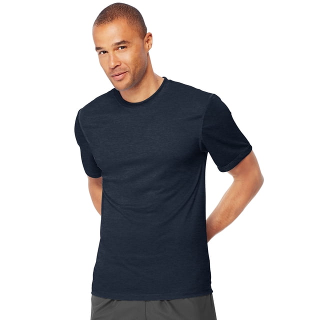 Hanes Cool DRI TAGLESS Men`s T-Shirt, L, Navy Heather