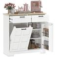 thumbnail image 1 of HOMCOM Tilt Out Trash Cabinet, Kitchen Island with Garbage Cabinet, White, 1 of 10