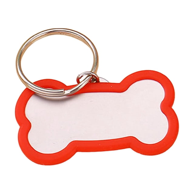Fokuz Stainless Steel Engraved Glitter Bone Shape ID Double Custom Text Lightweight Cat Name