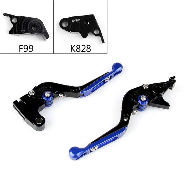 Adjustable Folding Extendable Brake Clutch Levers For Kawasaki ZX10R/RR/KRT Blue